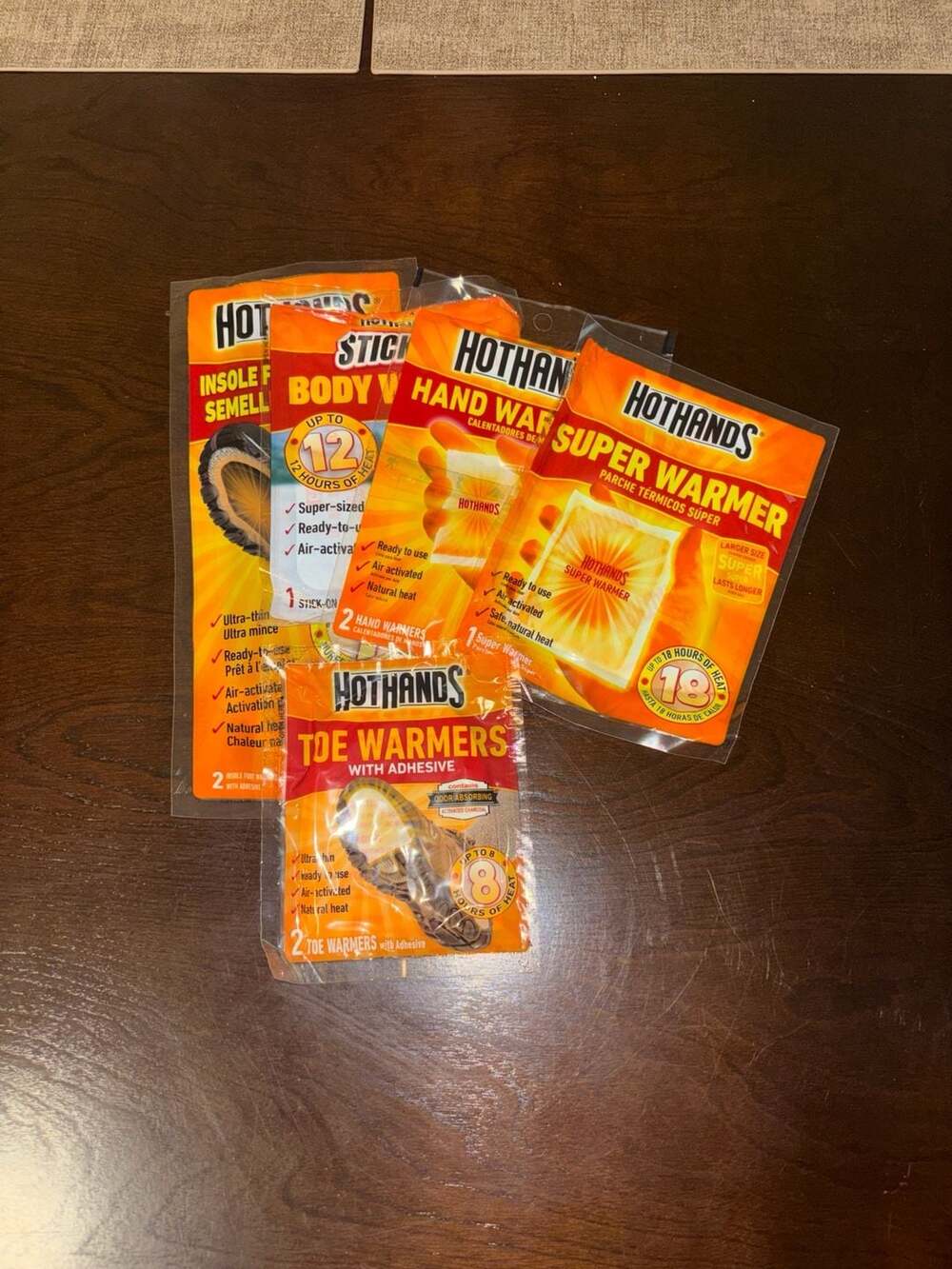 HotHands Variety Pack: Hand, Toe, Foot, Body, and Super Warmers - 5 Pack